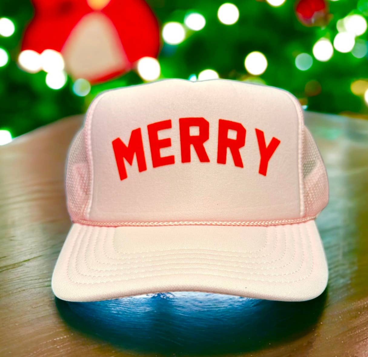 Merry Trucker Hat-Light Pink