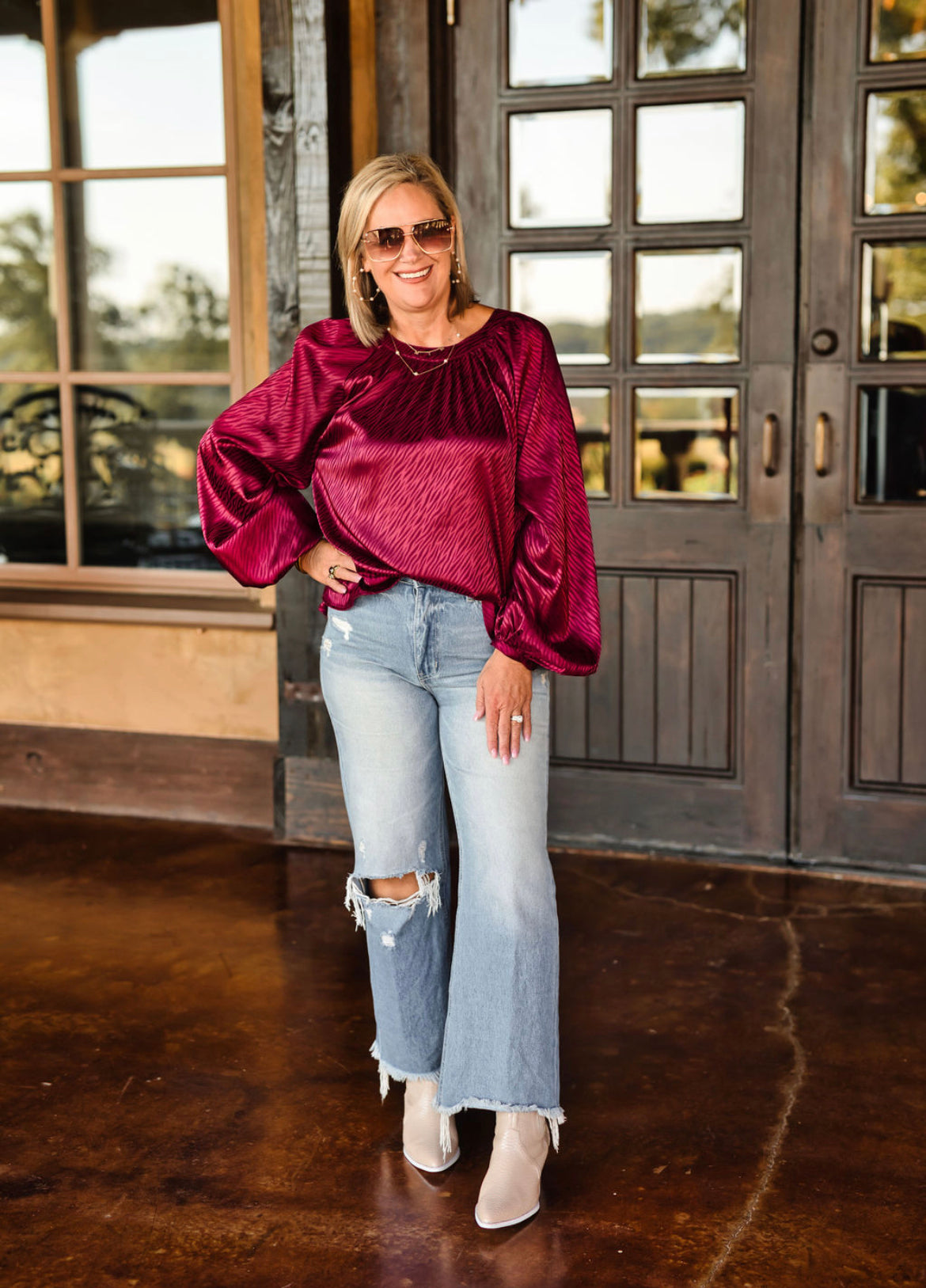 Winery Trip Blouse-Wine