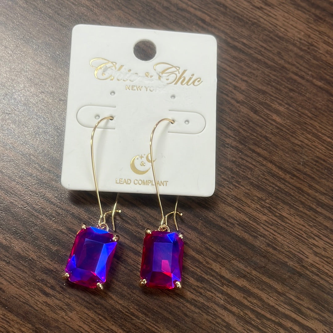 Pink Iridescent Earrings