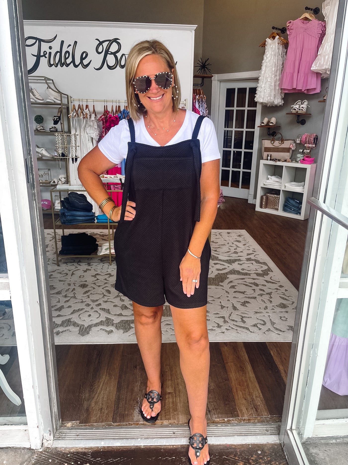 You're So Cool Black Overall Romper