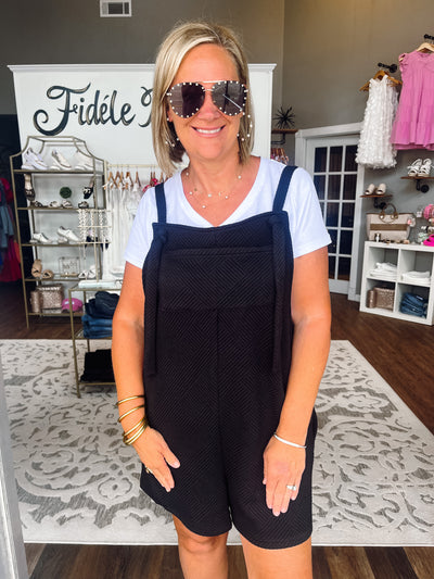 You're So Cool Black Overall Romper