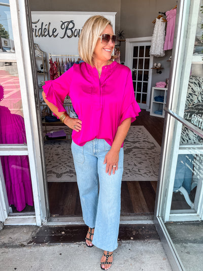 Just Your Style Magenta Blouse