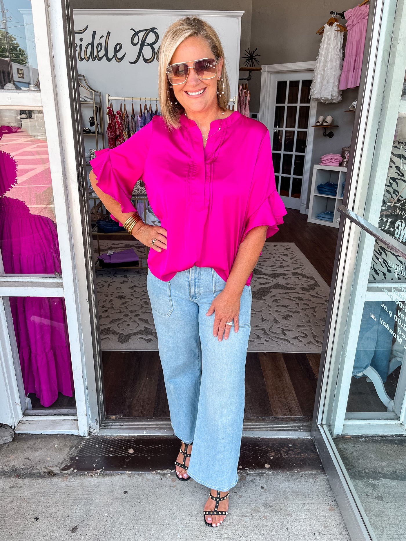 Just Your Style Magenta Blouse