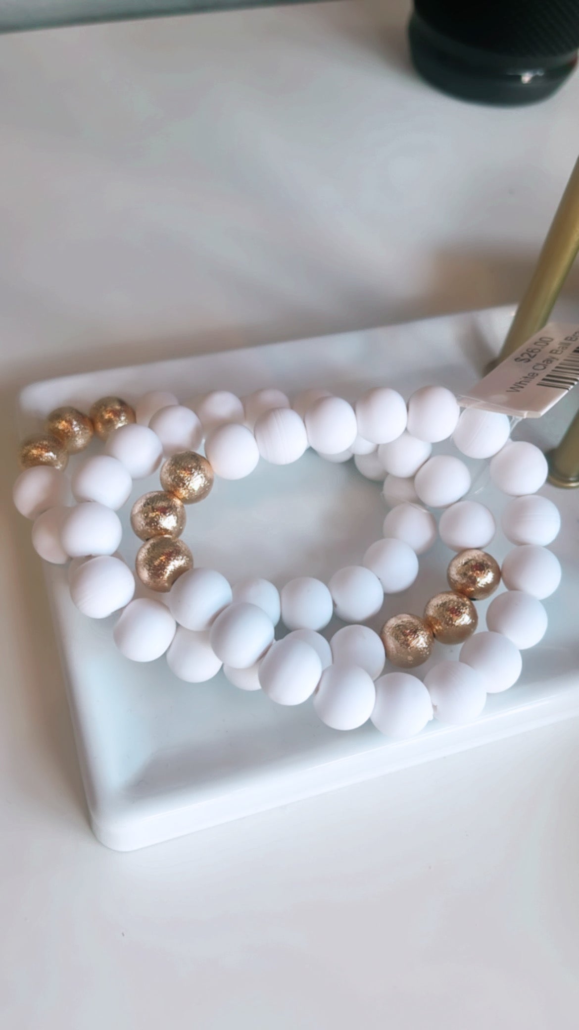 White Clay Ball Bracelet