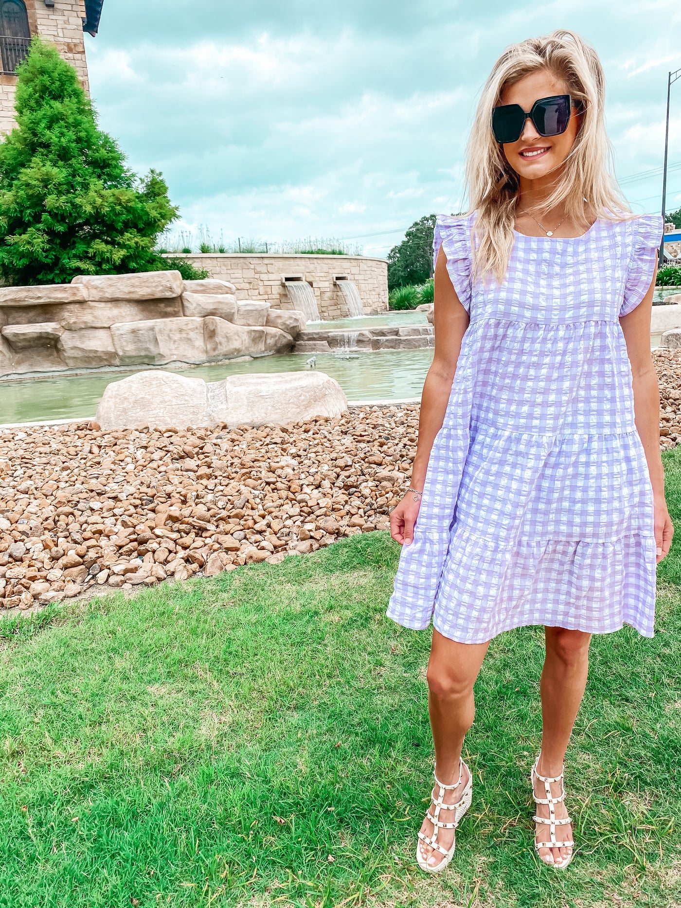 Lavender Gingham Dress