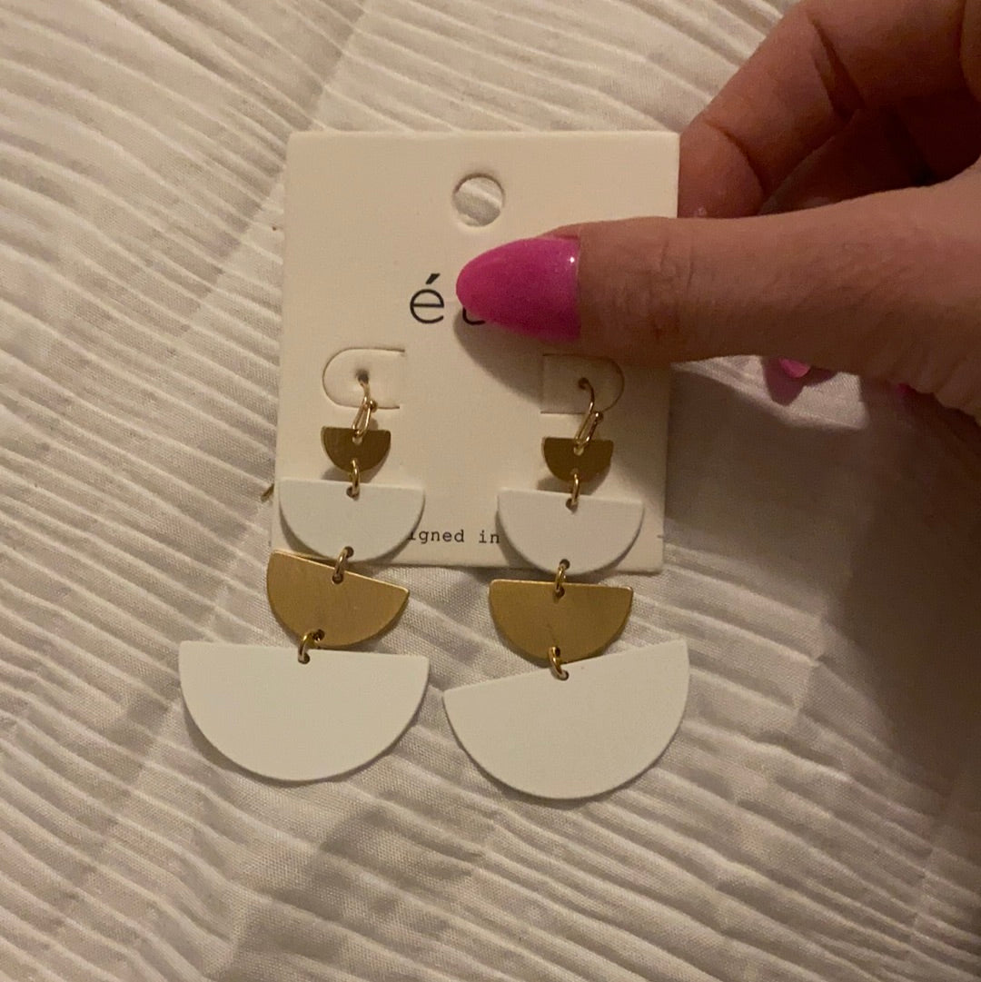 Karter White Earrings