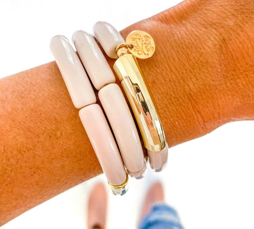 Blush Bamboo Tube Bracelet