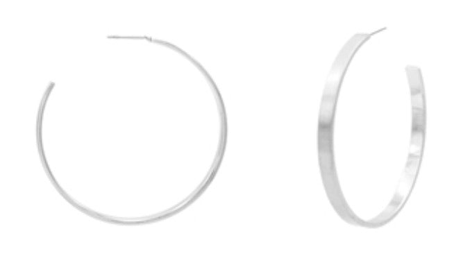 Matte Silver Hoops