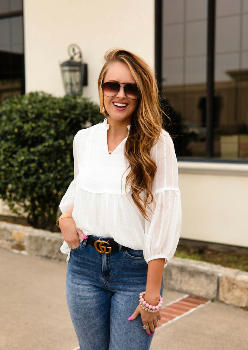 Misty White Blouse