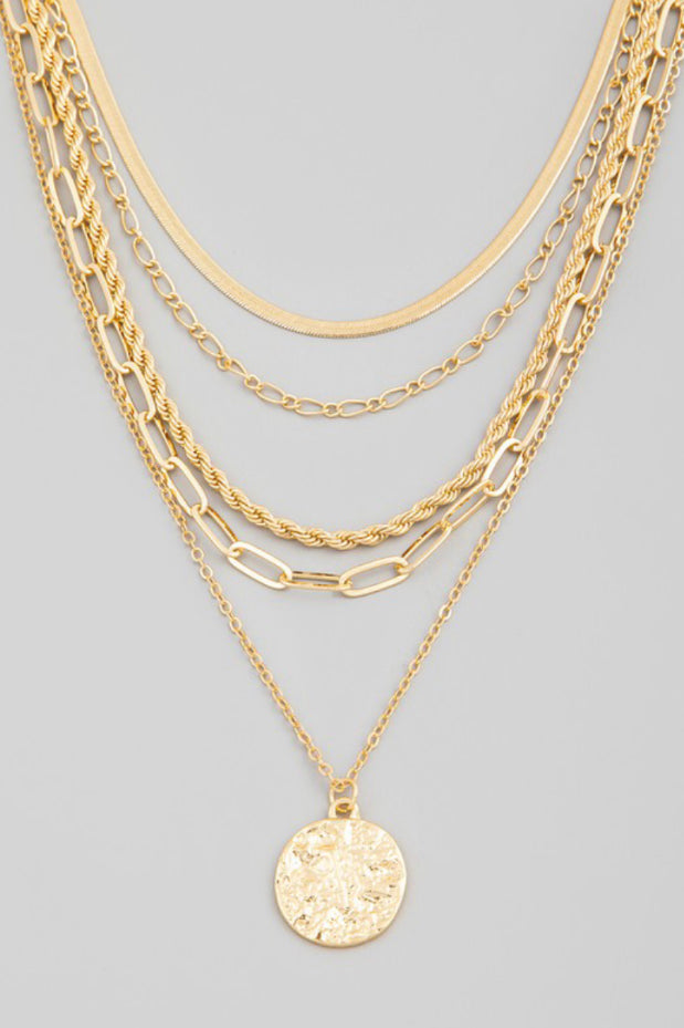 Multi Strand Gold Coin Necklace